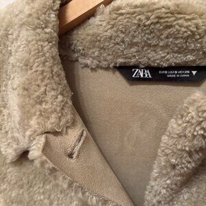 Zara Faux Fur Suede Shacket S